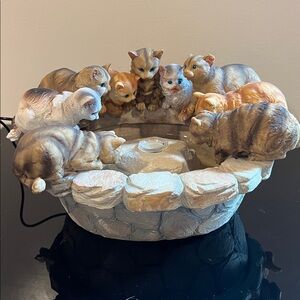 Vintage Cat Figurine Water Fountain